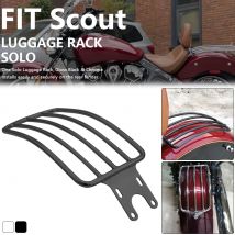 Solo-Gepäckträger, vielseitiger Gepäckträger, Gepäckhalter, Schwarz, Chrom, passend für Indian Scout