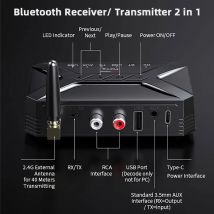 5.0 Audio Receiver Adapter 3,5 mm AUX-Buchse HD Sound RCA Auxiliary USB Disk Wireless Stereo Sender mit Antenne Bluetooth