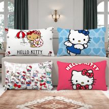 cushion cover cute Rectangle Pillow SRO Cover Home Sofa cartoon living cat Room art Office Coffee Shop h-HelloKitty Pillowcase