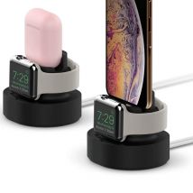 New Upgraded 2-in-1 Silicone Stand for Apple Watch iphone for Airpods Charging Base for iwatch Night Dock for IPhone14 15Pro Max