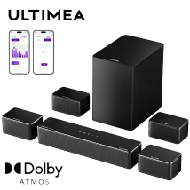 ULTIMEA 460W 7.1-kanałowy soundbar ze sterowaniem Dolby Atmos&APP, głośniki Bluetooth surround do kina domowego z bezprzewodowym subwooferem