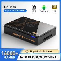 Kinhank Retro Video Game Consoles Super Console X5 PRO Plug and Play 4T with 16000 Games for PS2/WII/SS/DC/N64