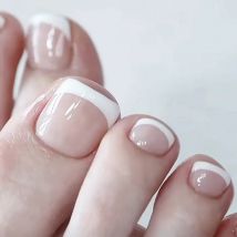 24 Stück künstliche Zehennägel, französisches Quadrat, nackte Farbe, Natur, künstliche Zehennägel, Füße, Nagelspitzen, künstliche Zehennägel zum Aufdrücken für Frauen, 2025