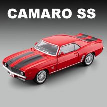 Scala 1:32 Camaro SS Modello di auto sportiva Giocattolo Suono Luce Porte aperte Pressofuso in lega Modelli di veicoli Giocattoli Decorazione della casa Regali