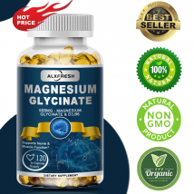 Alxfresh Magnesium Glycinate 500mg kapsułka cynk witamina D3 B6 dla mięśni, stawów, nerwów jakość