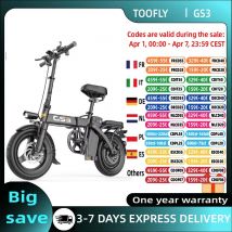 TOOFLY GS3 Erwachsenen-Elektrofahrrad 250W 48V15AH Faltbares E-Bike 14 Zoll Reifen City-Pendler-Elektrofahrrad