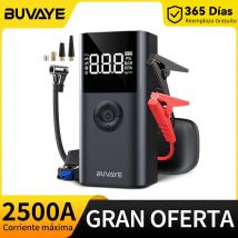 BUVAYE 4 en 1 2500A arrancador de batería portátil banco de energía 150PSI bomba de aire Booster batería de coche 12V batería de arranque de coche Powerbank