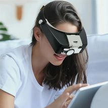 Gläser LED-Licht Lampe Kopf Lupe Juwelier Stirnband Lupe Brillen Optisches Glas Werkzeug Reparatur Leselupe
