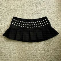 Dark style hot bead Gothic women's half skirt, high waist slimming A-line punk style slimming versatile