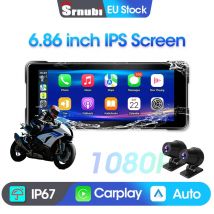 Srnubi 5 "/6.86" Wireless CarPlay Moto GPS Portatile IP67 Impermeabile Touch Screen DVR di Navigazione Per Moto Universali