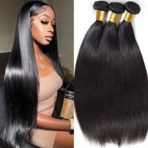 Extensiones de cabello humano postizo liso de hueso de 8-32 pulgadas 12A Color Natural brasileño 100% extensión de cabello humano Remy 1/3/4 mechones de trama