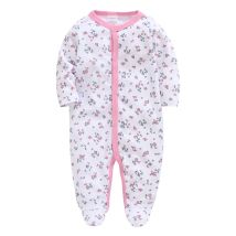 Kavkas Neugeborene Stram pler 100% Baumwolle Langarm 0-12 Monate Cartoon Print Blume Baby kleidung