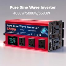 Inversor de onda sinusoidal pura para coche, convertidor de voltaje de 4000W/5500W, 12V, 220V, cc 12v/24v a CA 220v