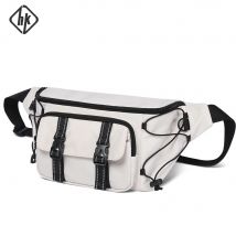 HK Herren Umhängetasche Mode Umhängetasche für Mann Sling Hüfttasche Messenger Bag Casual Outdoor Wasit Gürteltasche Weiße Umhängetasche