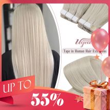 Nastro Ugeat nelle estensioni dei capelli Capelli umani Veri capelli naturali brasiliani di Remy Trama di pelle senza soluzione di continuità per le donne Balayage 20P / 40P