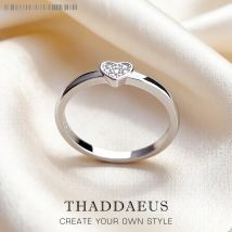 Ring Liebe Herz Europa feiner Schmuck für Frauen Sommer romantisches Geschenk aus 925er Sterlingsilber