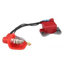 NEW Performance Red IGNITION COIL for 43cc 47cc 49cc Mini Quad Pocket Dirt Bike ATV 2-Stroke Engine part with spark plug