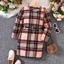 Kinder Freizeit kleid für Mädchen Kleidung Herbst neue Kleinkind Langarm Plaid Prinzessin Bodycon Kleid Mode Kinder 1-8y