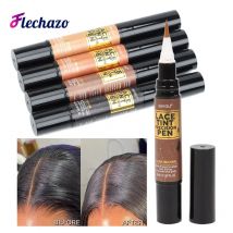Spitzen-Tönungsstift, getönte Spitze, Präzisions-Scheitelstift, Schwarz, Mittel, Dunkel, Hellbraun, 5 ml, 0,17 Unzen – Perücken-Spitzen-Tönung mit Pinsel-Applikator