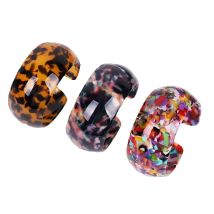 Bohemian ZA Acrylic Leopard Print Resin Bracelets Colorful Bangles For Women Resin Cuff Bracelet Fashion Punk Elegant Jewelry