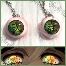 Dämonentöter Douma Daki Gyokko Hakuji Anime Augapfel Reiner handgefertigter Schulranzen-Anhänger Schlüsselanhänger Kokushibo Cosplay Ornament