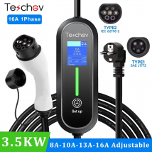 Teschev 3.5KW EV Charger Type2 IEC 62196 Connettore 16A 1 fase Tipo 1 SAEJ1772 Stazione di ricarica wallbox per veicoli elettrici