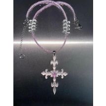 2025 New Necklace Cross Pendant Beaded INS Y2K Cute Trendy Long Neck Accessories for Women Strap Jewelry