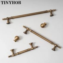Vintage Bronze Solid Brass  Handles for Bedroom Kitchen Cupboard Cabinets Door Knob Wardrobes Furniture Hardware 224mm