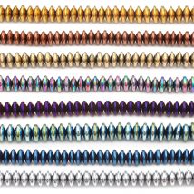 3/4/6/8mm Perline di Ematite Naturale Placcatura Piatto Rotondo Disco Branelli Allentati Del Distanziatore per Orecchino Collana Braccialetto Gioielli FAI DA TE Che Fanno 15"