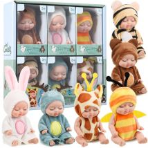 6 pezzi simulazione principessa bambole giocattolo mini carino che dorme bambino serie bambola cartone animato animale giocattolo per bambini bambole kawaii regalo della ragazza