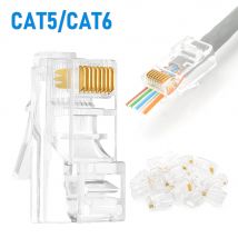 10/20/30/50 Pz Passare I Connettori RJ45 Cat6/Cat5e Crystal End 8P8C Crimpare Spina modulare di rete Ethernet standard UTP
