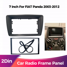Telaio per auto doppio DIN da 7 pollici per FIAT Panda 2003 2004 -2010 2011 2012 Kit pannello di montaggio per cruscotto radio in materiale ABS nero