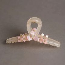 High-End-Perlenblume, große Haarspange, süß, niedlich, Acryl-Haargriff, Damen-Haarschmuck für den Hinterkopf, Haarklammer im französischen Stil