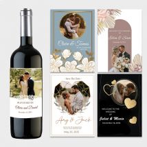 20 Stück individuelle Weinflaschen-Aufkleber, Foto-Etiketten, personalisierbar, Druck, Foto, Hochzeit, Geburtstag, Verlobung, Babyparty, Weinetiketten