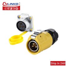 Cnlinko LP20 M20 Power Connector 2/3/4 Pin 20A 500V Panel Mount IP68 Waterproof Male Plug And Female Socket for Welding Cable