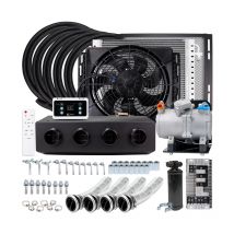 Uniwersalny 4-otworowy pod deską samochodową elektryczny system klimatyzacji 12V 24V do samochodu, vana, street rod, hot classic, klimatyzator AC