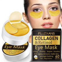 Maschera per gli occhi al collagene e al retinolo per occhiaie: 60 fogli/scatola, cerotti idratanti e illuminanti per gli occhi, dissolvenza della linea sottile, lifting e firme della pelle