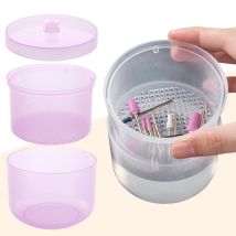 Scatola per la pulizia della testina per la molatura delle unghie con filtro, tazza di sterilizzazione per strumenti per unghie, contenitore per ammollo di punte per trapano per unghie