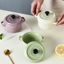 Keramikbeschichtete Schüssel, Mini-Doppelohrschüssel, 6,5 oz-200 ml Joghurt, gedämpftes Ei und Shufulei kleine Schüssel