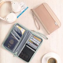 Travel RFID ID Bag Boarding Passport Air Ticket Storage Bag Lightweight Large Capacity Multi-function Wallet with Handheld Strap
