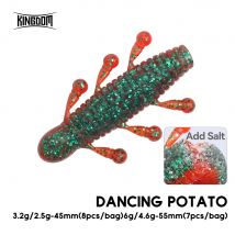 Kingdom 8 Stück weicher Köder, 2,5 g, 3,2 g, 45 mm, 4,6 g, 6 g, 55 mm, schwimmend, sinkend, Salz hinzufügen, künstlicher weicher Köder, Wurm für Barschangeln
