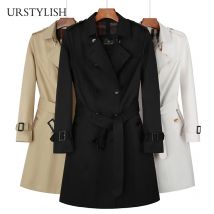 Lange Wind jacke Frauen Zweireiher 2024 Frühling und Herbst neue britische Mode schlanke Marke Frauen Trenchcoat