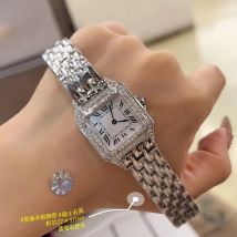 Brand Wrist Watches Woman Girl High Quality 27mm 22mm Crystal Square Style Steel Metal Band Swiss Quartz Luxury Clock CT62