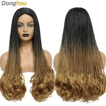 26 Zoll lange Box geflochtene Perücken für Frauen synthetische Perruque Tresse Africa ine Micro Twist Box Geflecht Häkeln Haar lockige Enden Perücke