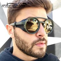 Steampunk-polarisierte Sonnenbrille für Herren und Damen, für schmales Gesicht, 2025, Markendesigner, Vintage, kleiner runder Rahmen, Sonnenbrille, S141