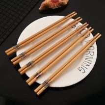 5 Paar japanische Bambus-Essstäbchen für Sushi, rutschfeste Lebensmittelstäbchen, Hot Pot, wiederverwendbare chinesische Essstäbchen, Geschirr, Küchenutensilien