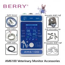 BERRY AM6100 Veterinärmonitor EKG-Kabel EKG-Elektrodenclip SpO2-Sensor Wiederverwendbare NIBP-Manschette NIBP Tube Monitor-Zubehör