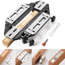 Door Hinge Jig,Woodworking Hole Opener Slotting Locator Aluminum Alloy Door Hinge Installation Kit for Door Lock Installation