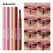 Lakerain Lip Contour Lip Stain Pen Tazza antiaderente a prova di sbavature Idratante Trucco labbra Cosmetico 2 in 1 Lip Stain & Liner