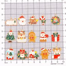 10Pcs Mixed Santa Claus Snowhouse Enamel Charms for Jewelry Making Earrings Bracelet Necklace DIY Christmas Accessories Alloy
